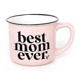 Mom Mug With Stylish Gift Box- Best Mom Ever Novelty Gifts For Mom Cute Coffee Mugs For Women - Pink Coffee Mug With Black Hand Lettering - 15 Oz Microwave And Dishwasher Safe.