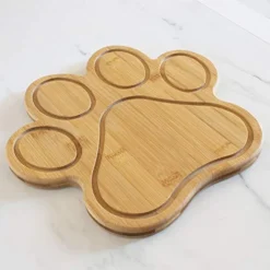 Paw Shaped Bamboo Serving And Cutting Board, 11" X 10", Natural -Kitchen Island Sale 41YvlTJhckL