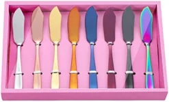 YDware Butter Knives, 18/10 Stainless Steel 6.10 Inch Rose Gold Cheese Spreader Knives Set In Black Gift Box, Dishwasher Safe, Set Of 8 -Kitchen Island Sale 41Zba7vaDL. AC