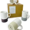 Ora Ceramics 12oz Coffee Mug Set Of 4 - Ceramic Tea Cups With Handle - Microwave And Dishwasher Safe, Perfect For Cup Or Mug Lovers - Rustic Matte Glaze, Modern Design Mugs - Assorted Colors