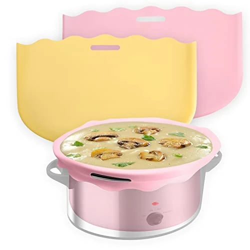 2 Pack Silicone Slow Cooker Liners Fit 6-8 QT Crockpot, Reusable/Heat-resistant/Leakproof/Portable Crock Pot Liners, BPA Free, Dishwasher Safe Slow Cooker Liners Fit For 6-8 QT (Pink+Yellow) 1 2 Pack Silicone Slow Cooker Liners Fit 6-8 QT Crockpot, Reusable/Heat-resistant/Leakproof/Portable Crock Pot Liners, BPA Free, Dishwasher Safe Slow Cooker Liners Fit For 6-8 QT (Pink+Yellow)
