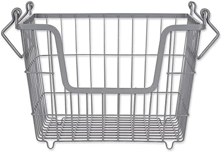 Metal Wire Mesh Stackable Utility Storage Bin, Medium Rectangle, 13x11x9", Black 10 Metal Wire Mesh Stackable Utility Storage Bin, Medium Rectangle, 13x11x9", Black - Image 10