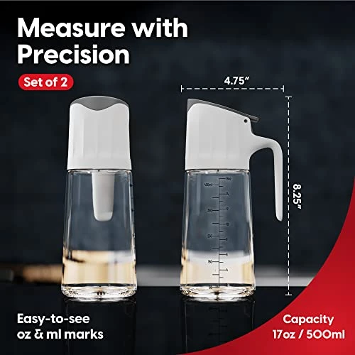 Ooking Oil Dispenser Bottles For Kitchen – Drizzle Oil, Dressing & Coffee Syrup From Your Drip-Free, Auto-Open, 17 Oz Oil Bottles – Gray 2-Pack Glass Olive Oil Dispenser Bottle 5 Ooking Oil Dispenser Bottles For Kitchen – Drizzle Oil, Dressing & Coffee Syrup From Your Drip-Free, Auto-Open, 17 Oz Oil Bottles – Gray 2-Pack Glass Olive Oil Dispenser Bottle - Image 5