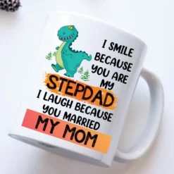 Fathers Day Mugs For Stepdad - Personalized Name I Smile Because Youre My Step Dad, Stepdad Mug From Stepdaughter On Birthday, Christmas Coffee Mug (11oz, White) -Kitchen Island Sale 41b2XoYL7lL