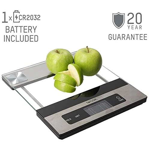 Taylor Digital Kitchen Food Scales With Glass Platform, Highly Accurate With Tare Function And Precision, Stainless Silver Weighs 5 Kg 5 Taylor Digital Kitchen Food Scales With Glass Platform, Highly Accurate With Tare Function And Precision, Stainless Silver Weighs 5 Kg - Image 5