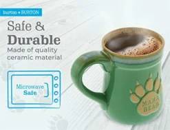 Mama Bear Coffee Mug, 18oz - Ceramic Coffee Mug With Nobody Messes With My Cubs Quote - This Mug For Mom Makes A Great Gift - Features Cute Bear Paw Shape -Kitchen Island Sale 41b8WmeSnFL