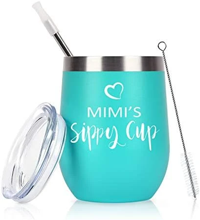 Mimi Gifts For Grandma, Mimi’s Sippy Cup Wine Tumbler With Lid And Straw, Funny Birthday Christmas Gifts For New Grandma, Mimi, Grandmother, Mom, 12 Oz Insulated Stainless Steel Tumbler, Rose Gold 5 Mimi Gifts For Grandma, Mimi’s Sippy Cup Wine Tumbler With Lid And Straw, Funny Birthday Christmas Gifts For New Grandma, Mimi, Grandmother, Mom, 12 Oz Insulated Stainless Steel Tumbler, Rose Gold - Image 5