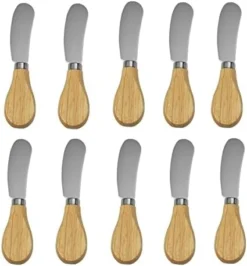 Cheese Butter Spreaders With Wooden Handle, 10 Pack 4.9 Inch Stainless Steel Cocktail Knives Spreaders For Condiments,Cheese,Butter,Deli Plate Accessories,Snack Time,Party -Kitchen Island Sale 41bQrmluqmL. AC