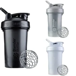 Classic V2 Shaker Bottle Perfect For Protein Shakes And Pre Workout, 20-Ounce, Black/Pebble Grey/White