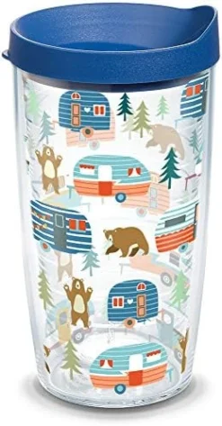 Tervis Made In USA Double Walled Trailer Bears Insulated Tumbler Cup Keeps Drinks Cold & Hot, 16oz, Clear -Kitchen Island Sale 41cC671kVL. AC