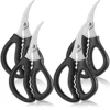 4PCS Seafood Scissors Crab Scissors Stainless Steel Seafood Fish Crab Shrimp Lobster Scissors For Kitchen, Multifunctional Crab Leg Crackers And Tools