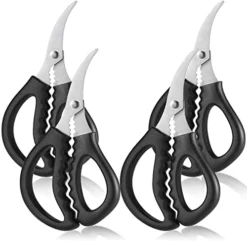 4PCS Seafood Scissors Crab Scissors Stainless Steel Seafood Fish Crab Shrimp Lobster Scissors For Kitchen, Multifunctional Crab Leg Crackers And Tools