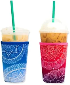 Axendale Iced Coffee Sleeve For Large Sized Cups - 2 Pack - Neoprene Iced Coffee Sleeve (2 PK Large 32oz, American Flag) -Kitchen Island Sale 41cNC8WotuL. AC
