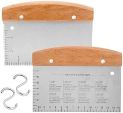 Bench Scraper Set Of 2, HaSteeL Metal Dough Scraper Cutter Pastry Chopper With Wooden Handle, Heavy Duty Stainless Steel Griddle Scraper With Measuring Marks For Cooking Baking Grilling 17 Bench Scraper Set Of 2, HaSteeL Metal Dough Scraper Cutter Pastry Chopper With Wooden Handle, Heavy Duty Stainless Steel Griddle Scraper With Measuring Marks For Cooking Baking Grilling -Kitchen Island Sale 41cT0vabRVL. AC