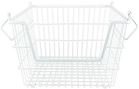 Metal Wire Mesh Stackable Utility Storage Bin, Medium Rectangle, 13x11x9", Black 15 Metal Wire Mesh Stackable Utility Storage Bin, Medium Rectangle, 13x11x9", Black - Image 15