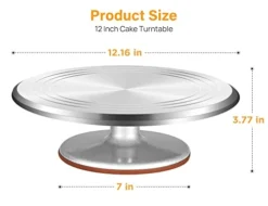 Aluminium Alloy Revolving Cake Stand 12 Inch Rotating Cake Turntable For Cake, Cupcake Decorating Supplies