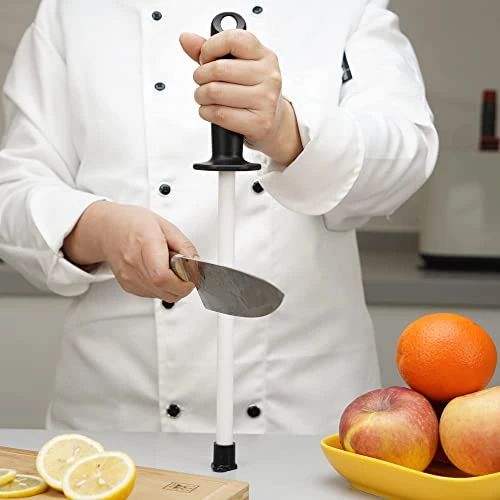 118N Professional Ceramic Sharpening Fine Honing Rod Steel Kitchen Knife Sharpener Stick, With Anti-Breaking Cap 4 118N Professional Ceramic Sharpening Fine Honing Rod Steel Kitchen Knife Sharpener Stick, With Anti-Breaking Cap - Image 4