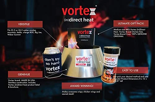 Genuine Medium BBQ Vortex GIFT PACK For Wsm Kettle 22 26.75 Big Green Egg Kamado - 3 PC 2 Genuine Medium BBQ Vortex GIFT PACK For Wsm Kettle 22 26.75 Big Green Egg Kamado - 3 PC - Image 2