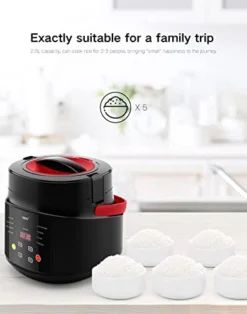 Car Rice Cooker, 12V/24V Universal Portable Mini Rice Cooker, 2L Small Electric Rice Cooker And Steamer, Perfect For RV, Truck(White) -Kitchen Island Sale 41cdQsvTVOL