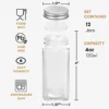 OYALHOUSE 12 Pcs Glass Spice Jars/Bottles - 4oz Empty Square Spice Containers With Spice Labels And Airtight Metal Caps With Shaker Lids