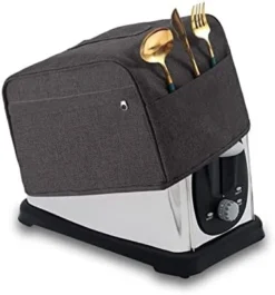 2 Slice Toaster Cover, Bread Toaster Oven Dustproof Cover With Pockets, Waterproof Kitchen Small Appliance Cover Broiler Appliance Organizer Bag Anti Fingerprint Protection Woman Gifts (S, Grey) -Kitchen Island Sale 41cpvj3ad4L. AC