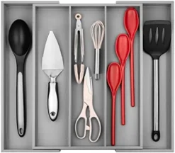 Emium Bamboo Silverware Organizer - Expandable Kitchen Drawer Organizer And Utensil Organizer, Perfect Size Cutlery Tray With Drawer Dividers For Kitchen Utensils And Flatware (3-5 Slots) (Natural) -Kitchen Island Sale 41cuusMNBL. AC