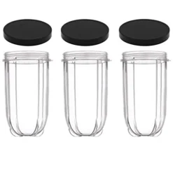 16oz Cups 6 Piece Set - 3 Replacement Cups WITH LIDS For Magic Bullet Blender LIDS INCLUDED