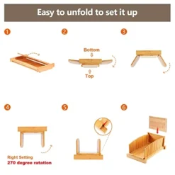 Premium Bamboo Bread Slicer For Homemade Bread, Crumb Catcher, Foldable And Compact Loaf Cutter 3 Size Slicing Guide 11 Premium Bamboo Bread Slicer For Homemade Bread, Crumb Catcher, Foldable And Compact Loaf Cutter 3 Size Slicing Guide -Kitchen Island Sale 41d1c2rxxqL