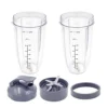 Nutribullet Replacement Parts, Upgrade Kit 32 Oz Cups With Flip Top To-Go Lid Premium Extractor Blade Fits Nutribullet 600W/900W Models 5 Pieces