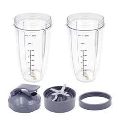 Nutribullet Replacement Parts, Upgrade Kit 32 Oz Cups With Flip Top To-Go Lid Premium Extractor Blade Fits Nutribullet 600W/900W Models 5 Pieces