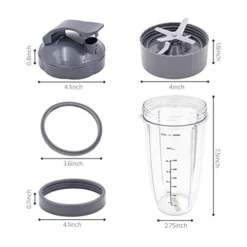 Nutribullet Replacement Parts, Upgrade Kit 32 Oz Cups With Flip Top To-Go Lid Premium Extractor Blade Fits Nutribullet 600W/900W Models 5 Pieces -Kitchen Island Sale 41dsmqvvxcL