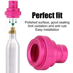 Soda Water CO2 Adapter, Good Sealing Easy Installation Polished Surface TR21 4 Thread CO2 Cylinder Connector Brass Aluminum Alloy Wear Resistance For Replacing (Pink) -Kitchen Island Sale 41e3Rf7UbyL