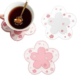 2 Pcs Silicone Coaster Cup Mat Cute Flower Coasters Non Slip Silicone Drink Cup Mat For Drinks PVC Tabletop Protection Mat Bowl Mat Heat Insulation Placemat (Large) -Kitchen Island Sale 41eE7KIFZaL. AC 1