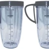 Blendin Replacement 32 Ounce Huge Cup Jar With Handled Lip Ring, Compatible With Nutribullet 600W, 900W, NB-101B, NB-101S, NB-201, NBR-0601, NBR-1201, NB9-1301, 900 Pro Series Blenders, 2 Pack