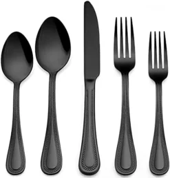 Silverware Set For 4, 20-Piece Stainless Steel Flatware Set, Fancy Cutlery Eating Utensils With Pearled Edge, Home Kitchen Restaurant Tableware Include Knives Spoons Forks, Dishwasher Safe -Kitchen Island Sale 41eRjN7 vbS. AC