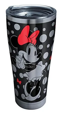 Tervis Disney Minnie Mouse Silver Triple Walled Insulated Tumbler Travel Cup Keeps Drinks Cold & Hot, 30oz, Stainless Steel