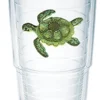 Tervis Green Turtle Tumbler With Emblem And Hunter Green Lid 24oz, Clear