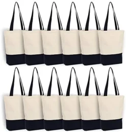 Canvas Tote Bag Heavy Duty 12 Oz Cotton With Bottom Gusset Grocery Beach Shopping Bag 17x14x4 Inches - 6 Pack (Red) -Kitchen Island Sale 41edYaCsk L. AC