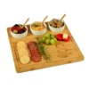 Custom Personalized Engraved Bamboo Cheese/Charcuterie Cutting Board - Includes 3 Ceramic Bowls With Bamboo Spoons - Cheese Markers - Designed & Quality Checked In The USA
