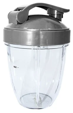 Blendin 18oz Short Cup And Flip Top To-Go Lid, Compatible With Nutribullet 600W, 900W, NB-101B, NB-101S, NB-201, NBR-0601, NBR-1201, NB9-1301, 900 Pro Series Blenders