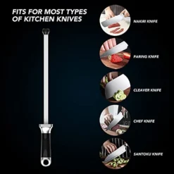 Knife Honing Rod,10 Inches Ceramic Sharpening Stick, Home Kitchen Knife Sharpener, 1000 Grit Ceramic -Kitchen Island Sale 41f0pfvLOlL