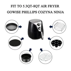 Air Fryer Accessories 12PCS For Gowise Gourmia Ultrean Ninja COSORI Power XL Air Fryer Fit All 5.3QT - 8QT Power Deep Hot Air Fryer