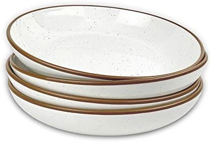 Ora Ceramic Large Pasta Bowls 30oz, Set Of 4 - Serving, Salad, Dinner, Etc Plate/Wide Bowl - Microwave, Oven, Dishwasher Safe Kitchen Dinnerware - Modern Porcelain Stoneware Dishes, Vanilla White 9 Ora Ceramic Large Pasta Bowls 30oz, Set Of 4 - Serving, Salad, Dinner, Etc Plate/Wide Bowl - Microwave, Oven, Dishwasher Safe Kitchen Dinnerware - Modern Porcelain Stoneware Dishes, Vanilla White - Image 9