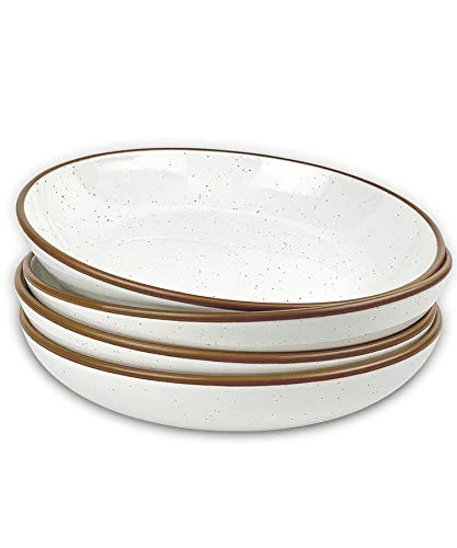 Ora Ceramic Large Pasta Bowls 30oz, Set Of 4 - Serving, Salad, Dinner, Etc Plate/Wide Bowl - Microwave, Oven, Dishwasher Safe Kitchen Dinnerware - Modern Porcelain Stoneware Dishes, Vanilla White 1 Ora Ceramic Large Pasta Bowls 30oz, Set Of 4 - Serving, Salad, Dinner, Etc Plate/Wide Bowl - Microwave, Oven, Dishwasher Safe Kitchen Dinnerware - Modern Porcelain Stoneware Dishes, Vanilla White