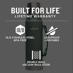 Stanley Classic Vacuum Insulated Wide Mouth Bottle - BPA-Free 18/8 Stainless Steel Thermos For Cold & Hot Beverages – Keeps Liquid Hot Or Cold For Up To 24 Hours