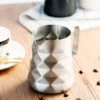 Stainless Steel Prismatic Designed Espresso Steaming Milk Frothing Pitcher, 20oz/600ml Milk Coffee Cappuccino Latte Art Frothing Pitcher Barista Milk Jug Cup Coffer Maker Accessories