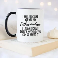 Father In Law Coffee Mug, 11 Ounces, Funny Father-in-law Cup From Daughter In Law And Son In Law (Black Handle) -Kitchen Island Sale 41fHiwxV3BL