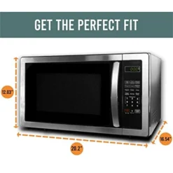1.1 Cubic Foot Microwave Ideal For Home Kitchen Instant Food Cooking, 1000 Watt, Stainless Steel -Kitchen Island Sale 41fa7bMSziL