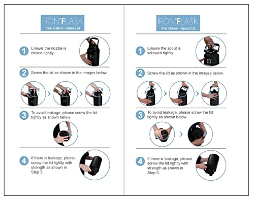 Ports Water Bottle - 128 Oz/One Gallon, 2 Lids, Straw And Spout, Leak Proof, Vacuum Insulated Stainless Steel, Hot Cold, Double Walled, Simple Thermo Mug, Metal Canteen Jug Growler 6 Ports Water Bottle - 128 Oz/One Gallon, 2 Lids, Straw And Spout, Leak Proof, Vacuum Insulated Stainless Steel, Hot Cold, Double Walled, Simple Thermo Mug, Metal Canteen Jug Growler - Image 6