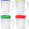 16oz Bullet Cups Compatible With Magic Bullet Blender Juicer 250W MB-1001 Party Cups Mugs With Colored Lip Rings(Pack Of 4)